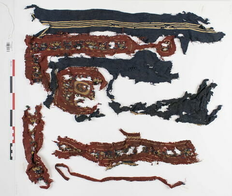 tunique ; bande décorative d'habillement ; orbiculus ; fragments