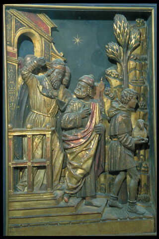 Scènes de la vie de sainte Anne : Joachim chasse du Temple ; La Naissance de la Vierge ; La rencontre d'Anne et de Joachim à la Porte dorée, image 2/4