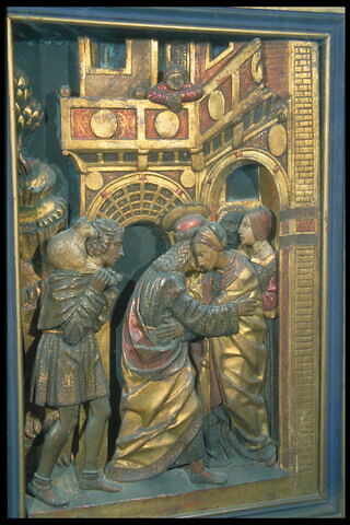Scènes de la vie de sainte Anne : Joachim chasse du Temple ; La Naissance de la Vierge ; La rencontre d'Anne et de Joachim à la Porte dorée, image 4/4