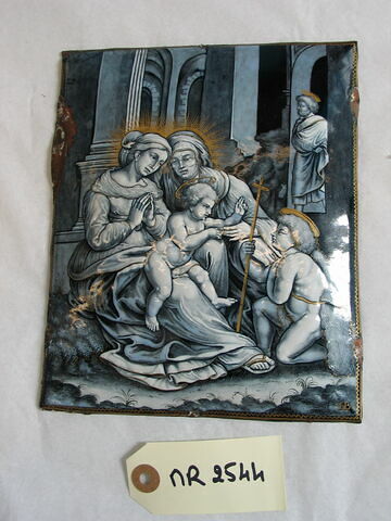 Plaque : La Vierge, l'Enfant Jésus, sainte Elisabeth et saint Jean-Baptiste
