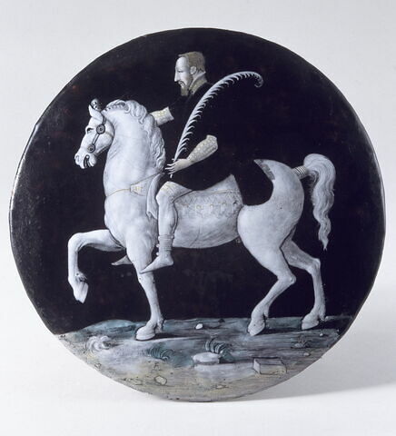 Médaillon : Henri II à cheval