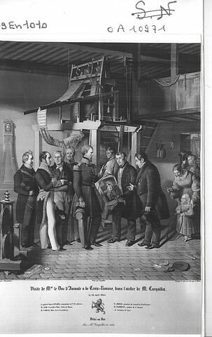 Visite du duc d'Aumale dans l'atelier Carquillat en 1841