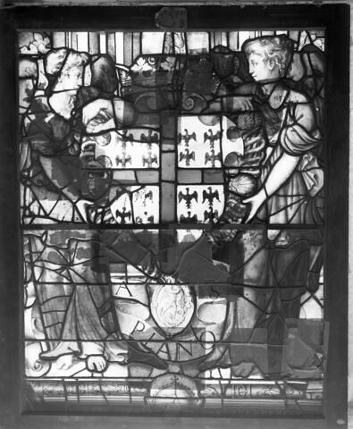 Panneau de vitrail aux armes du connétable Anne de Montmorency