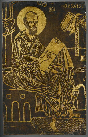 Plaque de porte d'iconostase : saint Jean le Théologien
