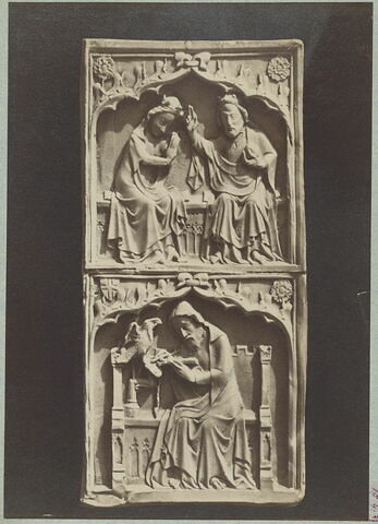 Feuillet de polyptyque : le Couronnement de la Vierge ; saint Jean, image 3/3