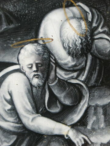Plaque : Le Christ au jardin des Oliviers, d'une série de dix 