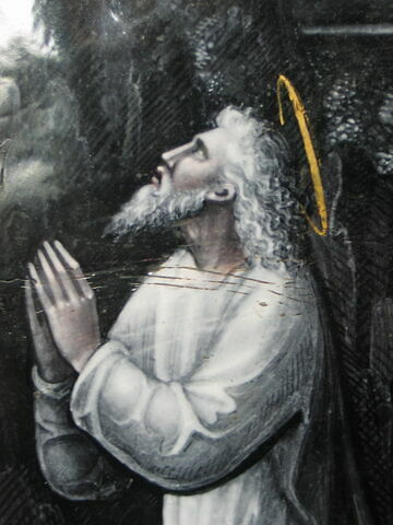 Plaque : Le Christ au jardin des Oliviers, d'une série de dix 