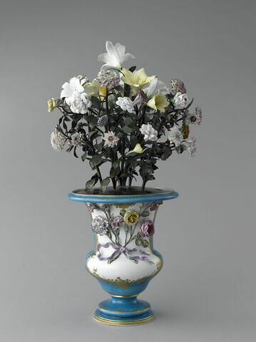 Vase le "Boîteux" à bouquet de fleurs en porcelaine