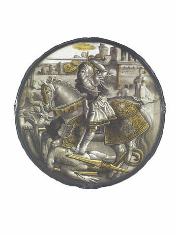 Rondel : Saint Georges terrassant le dragon, image 1/1