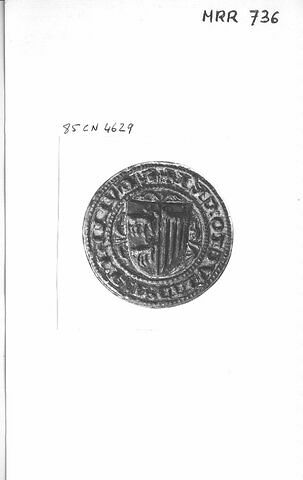 Matrice de sceau ronde avec un tirage en cire rouge :  Guillaume de Calveto, clerc, image 3/3