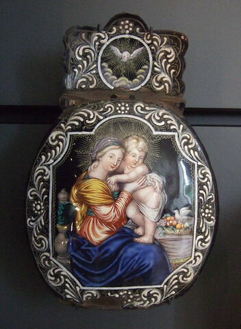 Plaque de bénitier : Vierge à l'Enfant, image 1/2