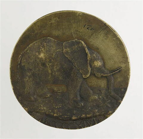 Médaille : Isota da Rimini / un éléphant, image 2/2