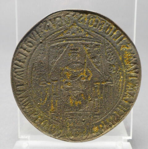 Surmoulage du revers d'une médaille de Charles de France, duc de Guyenne (de 1469 à 1472) et frère de Louis XI : le duc trônant, image 2/6
