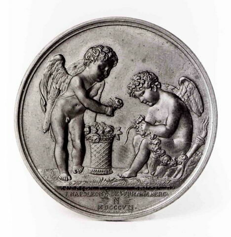 Médaille : Mariage du roi de Westphalie, cliché de revers, image 1/1