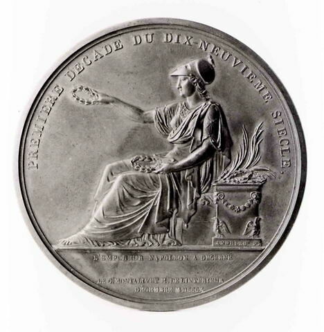 Médaille : Première décade du dix-neuvième siècle, prix décennaux, cliché de droit