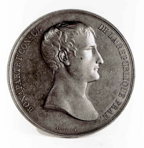 Médaille : Bonaparte Ier, consul de la République Française, cliché de droit, image 1/1