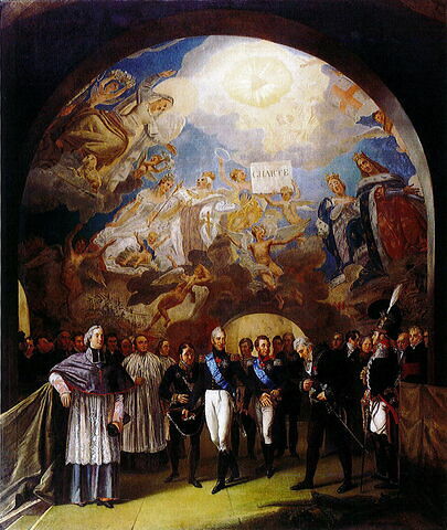 Le Roi Charles X visite les peintures de Gros à la coupole de l'église Sainte-Geneviève, le 24 novembre 1824, image 3/3