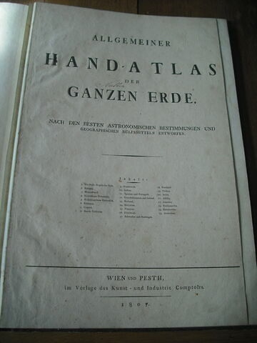 Livre : Allgemeiner Hand-Atlas der Ganzen Erde, Vienne-Pest, 1807