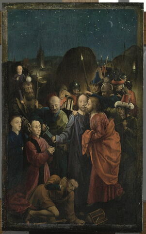 Le Baiser de Judas et l'Arrestation du Christ avec Dreux I Budé  et son fils Jean présentés par saint Christophe