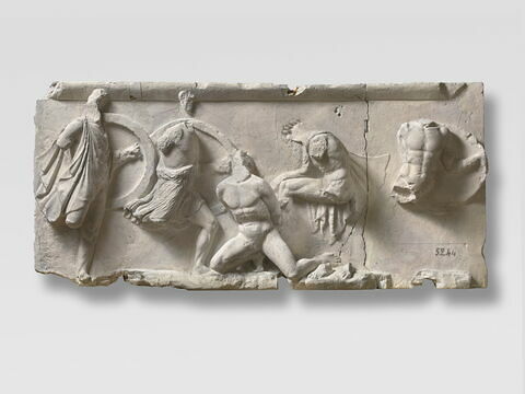 Tirage d'une plaque de frise du temple d'Héphaïstos à Athènes
