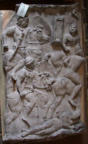 Tirage d’une plaque de la colonne Trajane représentant un assaut