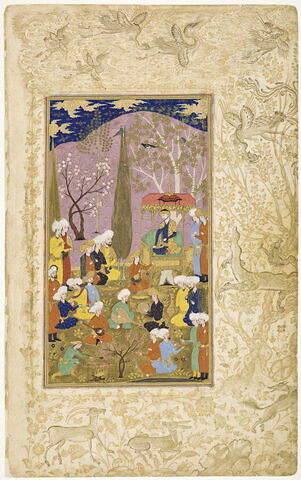 Fête princière dans un jardin (page d'un "Habib al-Siyar")