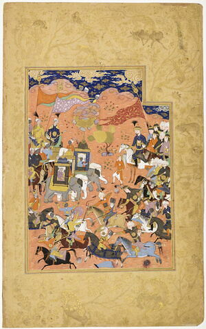 Affrontement entre deux armées (page d'un "Habib al-Siyar")
