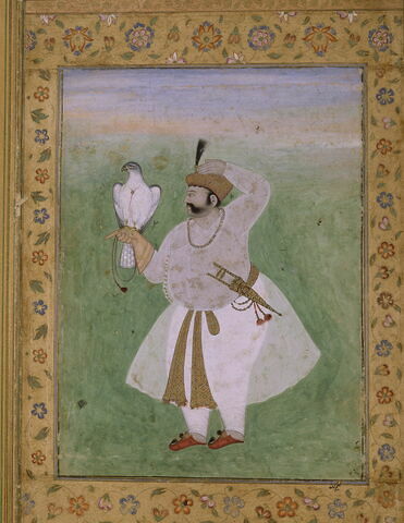 Portrait d'un prince indien au faucon (page d'album), image 3/3