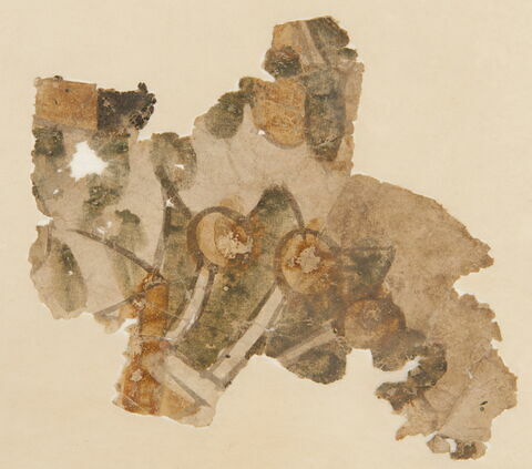 Fragment de peinture : étoile verte et cercles bruns, image 1/1