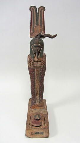 statue de Ptah-Sokar-Osiris ; figurine d'oiseau akhem ; élément momifié