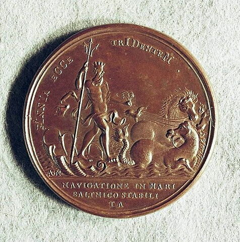Médaille : Navigation ouverte dans la Baltique, 1705., image 1/2