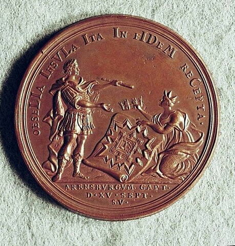 Médaille : Prise d’Arensburg, 1710., image 1/2