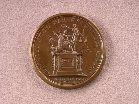 La mort de Louis XIII - la Justice debout couronnant Louis XIII assis, image 1/2