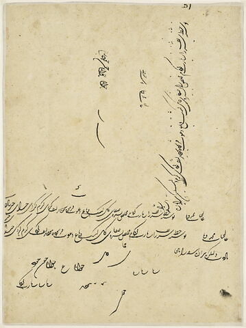 Calligraphie : siyakh-e mashq (Exercice de calligraphie)