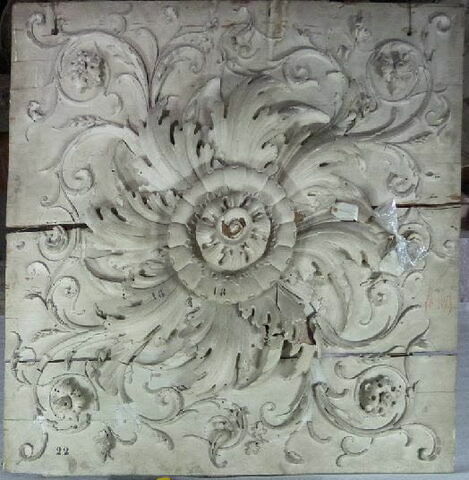 rosace de plafond ; bas-relief, image 1/1