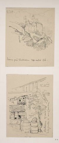 Album du "Voyage en Hollande"- Ruines près de Unterseen "26 Août 1864"