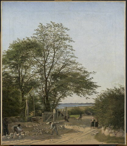 Arbres à Charlottenlund ; peint d'après nature ( "Et Partie Traer ved Charlottenlund, efter Naturen").