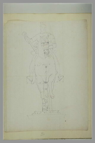 Statue équestre d'Henri IV, vue de face, avec indications de mesures, image 2/2