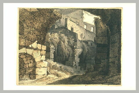 Vue d'une partie des ruines du Colisée à Rome