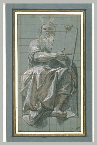 Moïse assis, montrant de la main droite les Tables, image 2/2