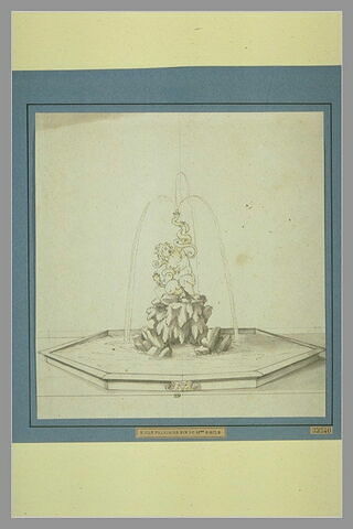 Projet d'une fontaine surmontée d'une figure tenant deux serpents (Hercule?), image 1/1
