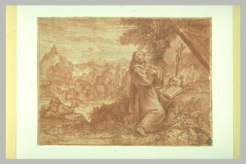 Saint François en prières dans le désert, image 1/1