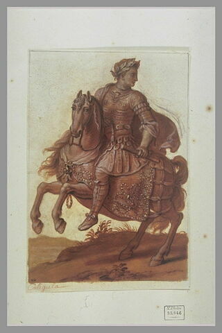Caligula à cheval regardant à droite courant vers la gauche, image 2/2