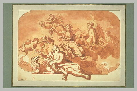 L'Automne, avec Apollon, Diane et Cybèle, étude pour un plafond