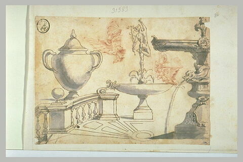 Etude d'après le Mercure de la fontaine de la loggia de la villa Medici, image 1/1