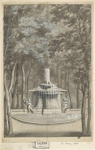 Vue d'une fontaine des jardins du château de Sceaux