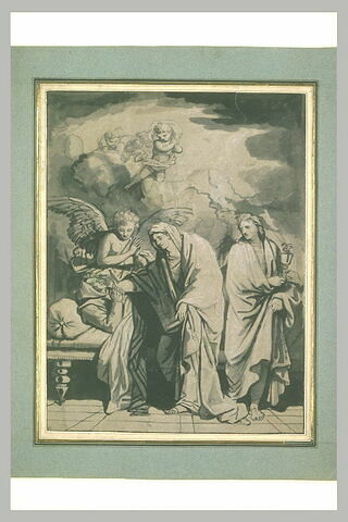 La Vierge fermant les yeux d'un moine, avec saint Jean l'Evangéliste, image 1/1