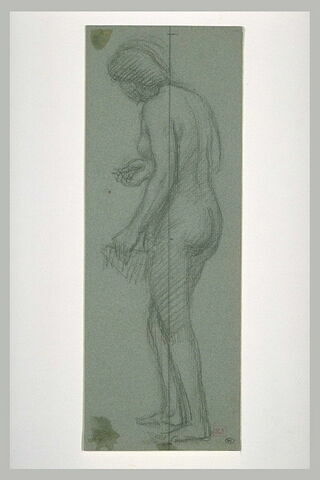 Femme nue, vue de dos, de trois quarts à gauche