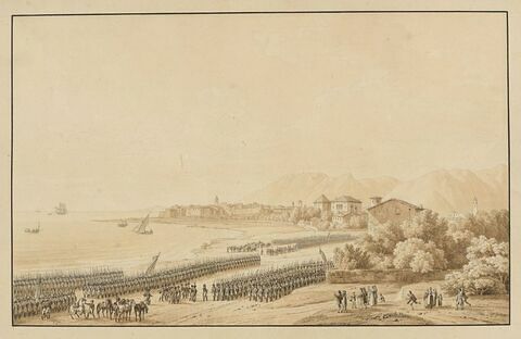 Bonaparte passant ses troupes en revue auprès de Savone, 11 avril 1796
