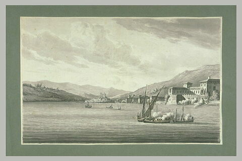 Des barques autrichiennes attaquant le château de Salo, 27 juillet 1796, image 1/1